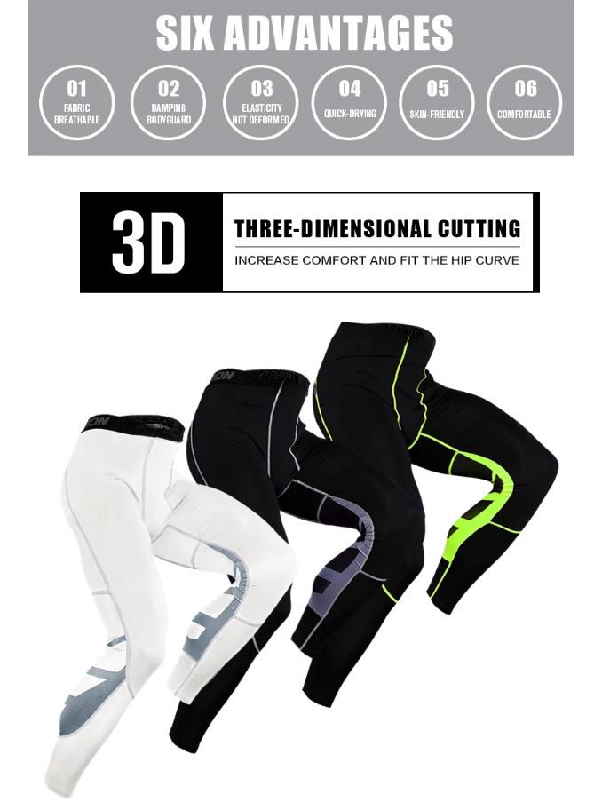 COMBAT PRO Pánské barevné rychleschnoucí kompresní sportovní legíny na trénink a běh