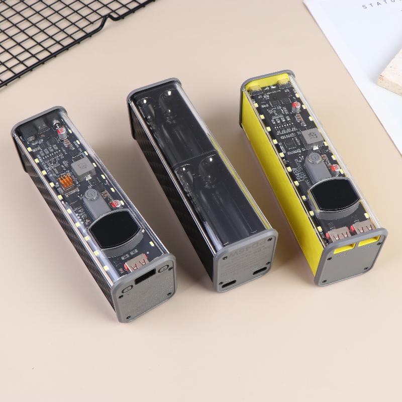 18650 Battery Storage Box 8 Cell PD 45W Fast Charging Power Bank Case DIY Rechargeable Kit for Camping Business Trips