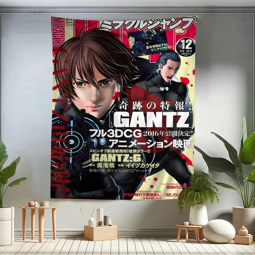 Japan Anime Gantz Tapestry Art Printing Art Science Fiction Room Home Decor Wall Art Decor