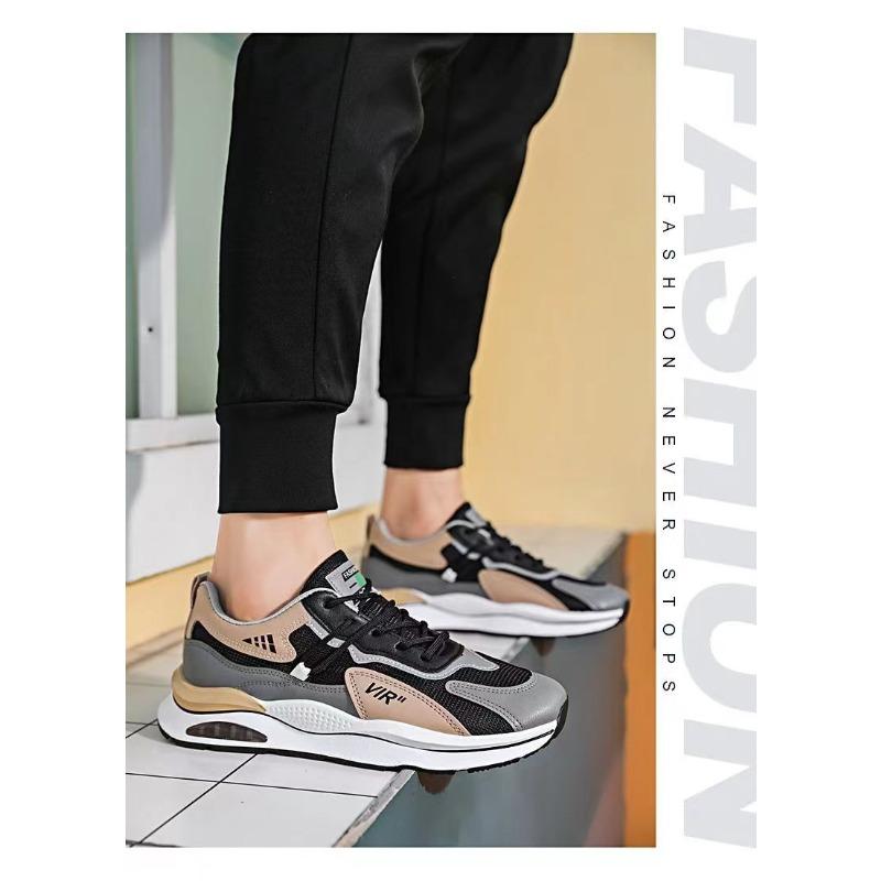 Men's Mesh Breathable Casual Sneakers, Korean Trendy Lightweight Travel Running Shoes