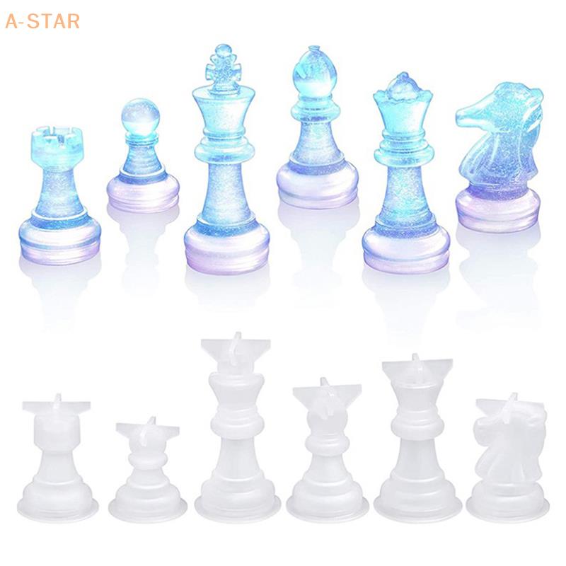Epoxy Resin Silicone Molds International Chess Pieces Checkers Checkerboard UV Crystal Mould For DIY Chess Kit Mold Tools