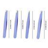 4Pcs/Set Stainless Steel Eyebrow Tweezers Set Oblique Mouth With Storage Bag Beard Tweezers Pointed Tip Hair Removal Tweezers