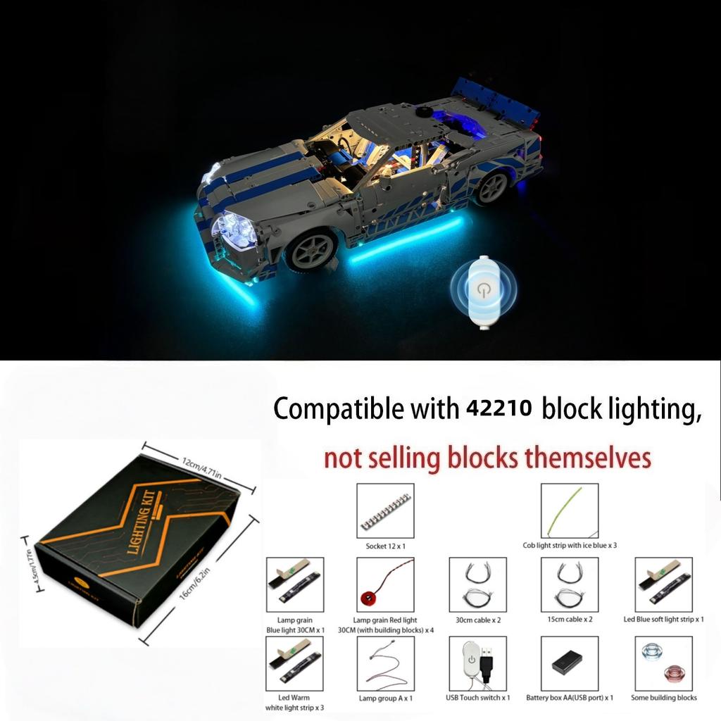 LYBMTWF LED Lighting Kit Compatible with Lego 42210 2 Fast 2 Furious Nissan Skyline GT-R (R34) Car(NOT Include Model Bricks)