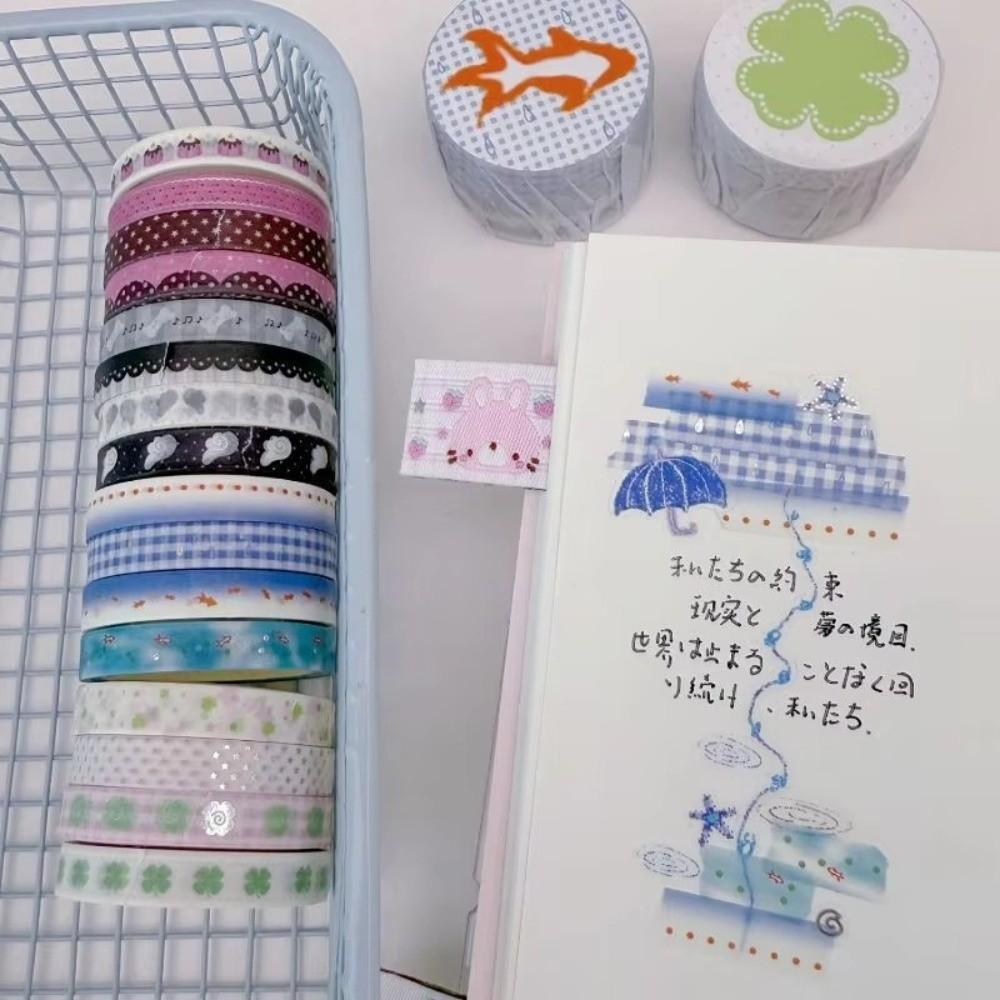 Retro 4 Rolls Washi Tape Set Multi-Pattern Crafts Making DIY Journals Tape Adhesive Decorative Tape Deco Art Supplies