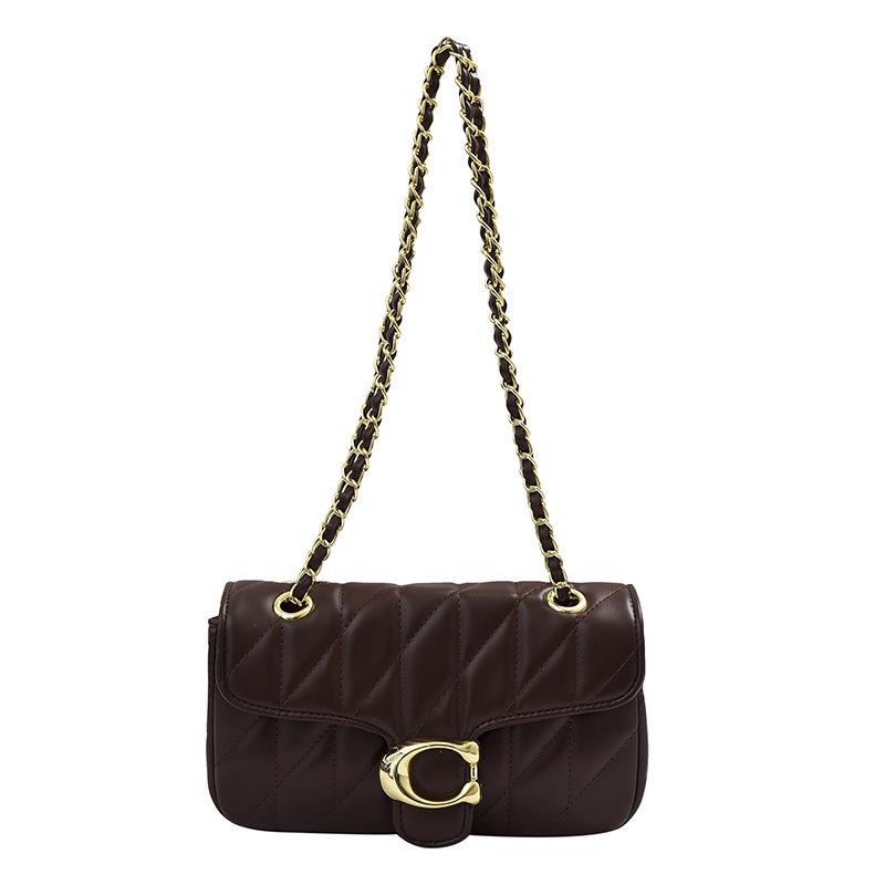 Korean-Style Women's Trendy Single Shoulder Bag - Fashionable, Versatile, Diamond Lattice Chain, Small Fragrance Style for Commuting