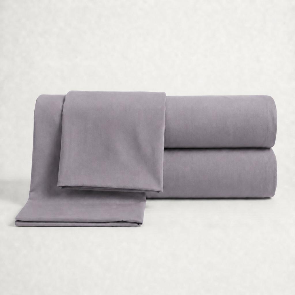 The White Stone Parure de Lit en Percale de Coton 200 TC | Drap Housse, Drap Plat et  Taie d'Oreiller 