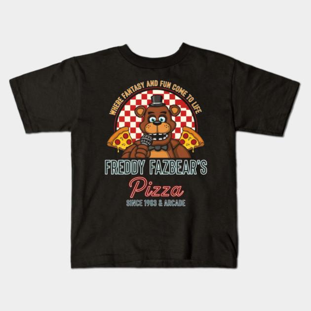 Boys Girls Soft Cotton Graphic Tees Freddy Fazbear'S Pizza T-shirt Breathable Daily School Wear Kids T-Shirts