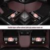 Custom Leather Car Floor Mats for Women - Cartoon Design, Double-Layer, Full Coverage