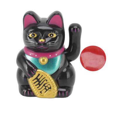 Gatto Portafortuna Cinese Gatto della Fortuna Decorazione Braccio Oscillante Statua a Induzione a Luce Solare Figurina Per Casa