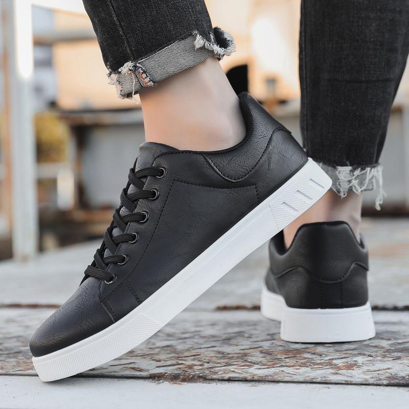 Hot Sale Brown Sneaker Men Big Size 45 Comfortable Leather Casual Shoes For Men Oxford Casual Flat Skateboard Shoes Man Sneakers