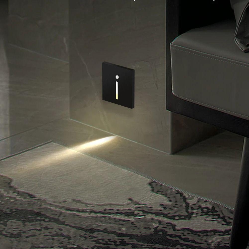 Motion Sensor LED Stair Footlight Recessed LED Step Light Lighting Fixture Wall Lamp  Staircase
