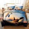 Delfin Dynetrekksett 3D Delfiner Hopper Sengetøy Polyester Havdyr Tema For Tenåringer Dobbel Queen King Size Dyne Trekk
