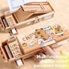 Multifunctional Capybara Pencil Case Cartoon Double Layer Pen Box  Students