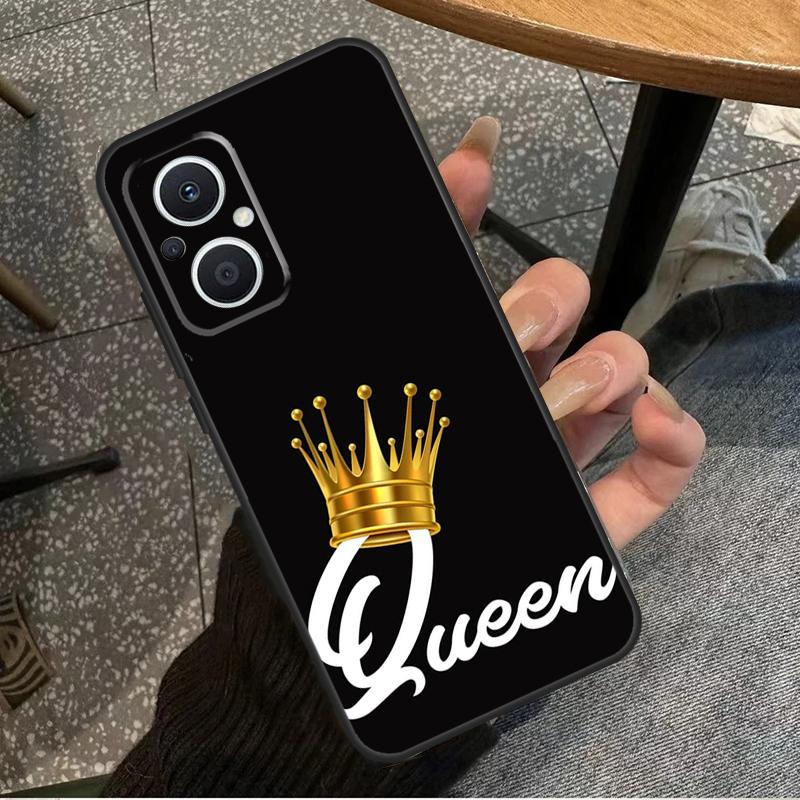 King Queen Crown For OPPO Reno 14 13 12 11 10 Pro 8T 11F 12F 13F 14F 7 8 Lite OPPO Find X8 X6 X5 X9 Pro Case