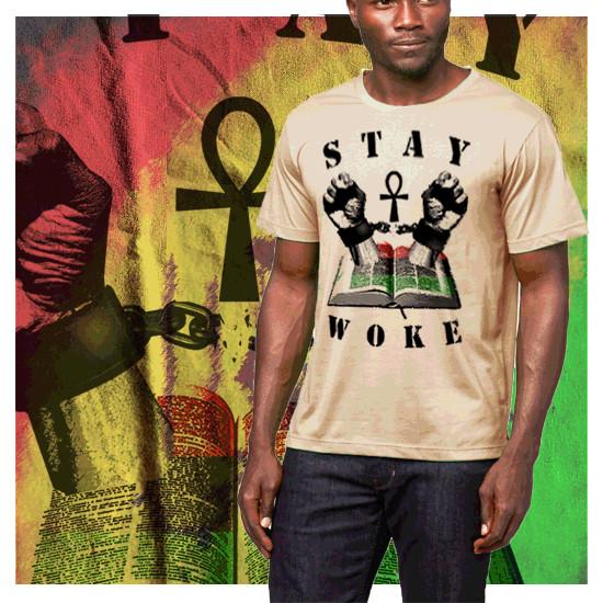 Stay Woke Kemet African Black Gods Malcolm X Huey P Newton Marcus Garvey Unisex T-Shirt L