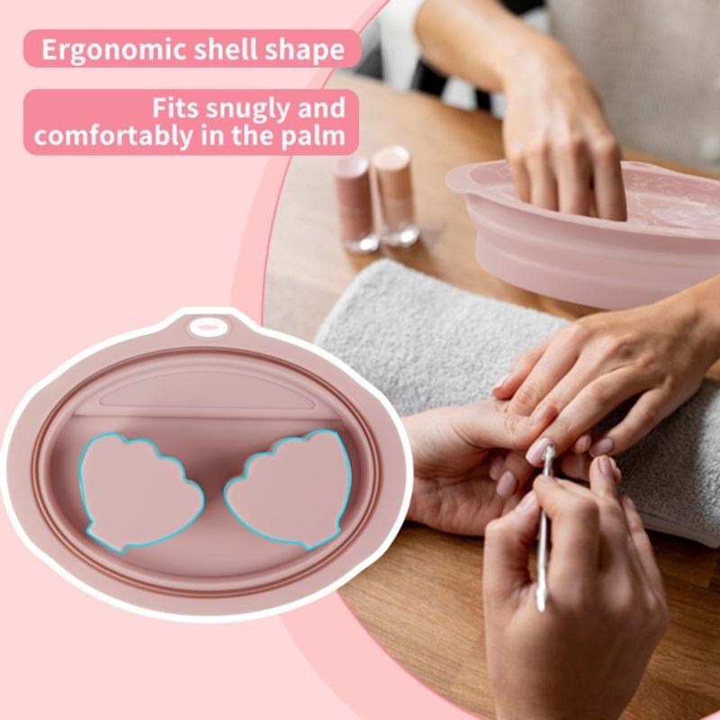 Delikatna Miska do Moczenia Rąk do Manicure Pedicure Antypoślizgowy Silikon Wodoodporny Pielęgnacja Paznokci Nail Art Łatwy w Transporcie