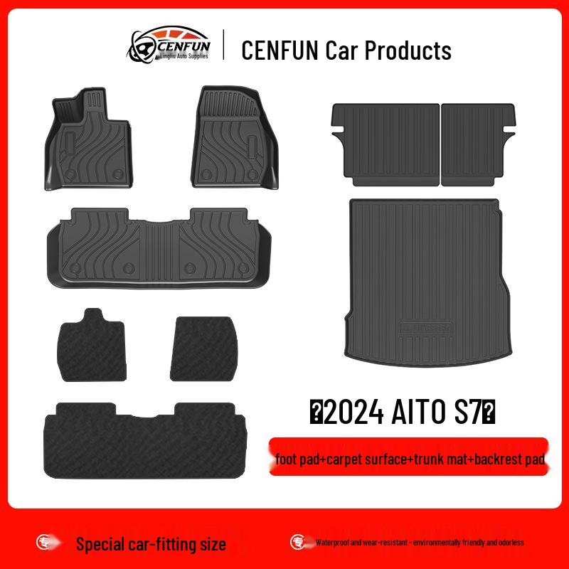 2024 Zhijie S7 Car Floor Mats: TPE Eco-Friendly, Waterproof, Wear-Resistant Trunk and Backrest Pad