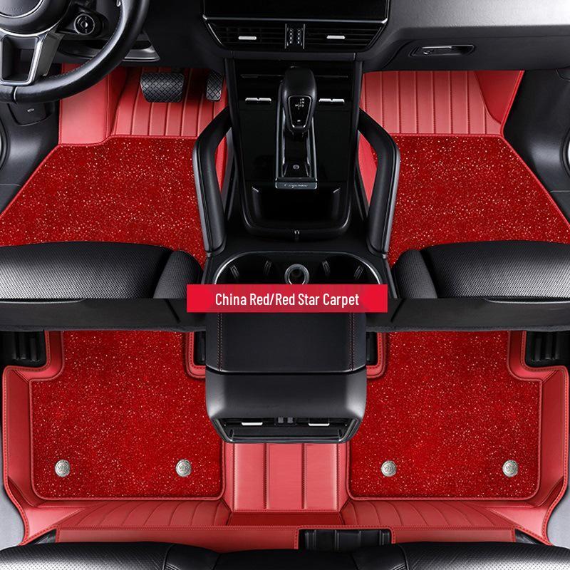 Full Coverage Star-Themed Leather Floor Mats for XPeng P7, G3, G6, G9, X9, MO3, and P5 Models.