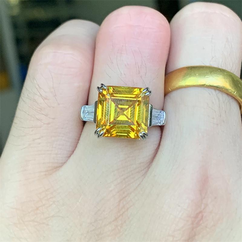 Solitärring 4 Karat Labordiamantring 925er Sterlingsilber Versprechens-, Verlobungs-, Eheringringe für Damen Herren Feiner Partieschmuck