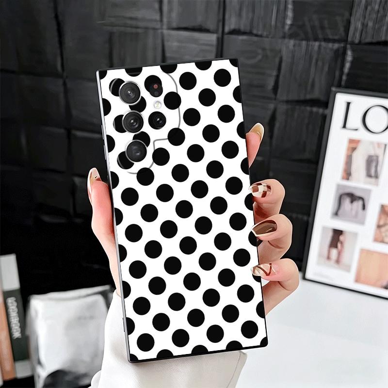 Polka Dots Art Fashion Desgin Soft Phone Case for Samsung Galaxy S26 S25 Edge S24 Ultra S23 Plus S22 S21 FE S20 Black Cover Back
