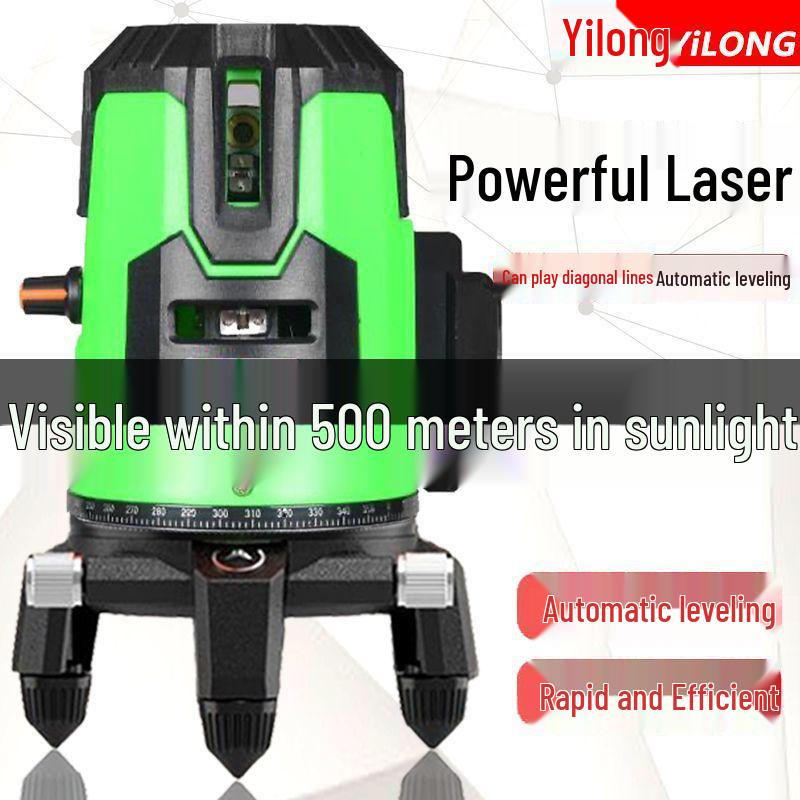 Yilong High-Precision Outdoor Laser Level with Green Light (2, 3, 5 Lines)