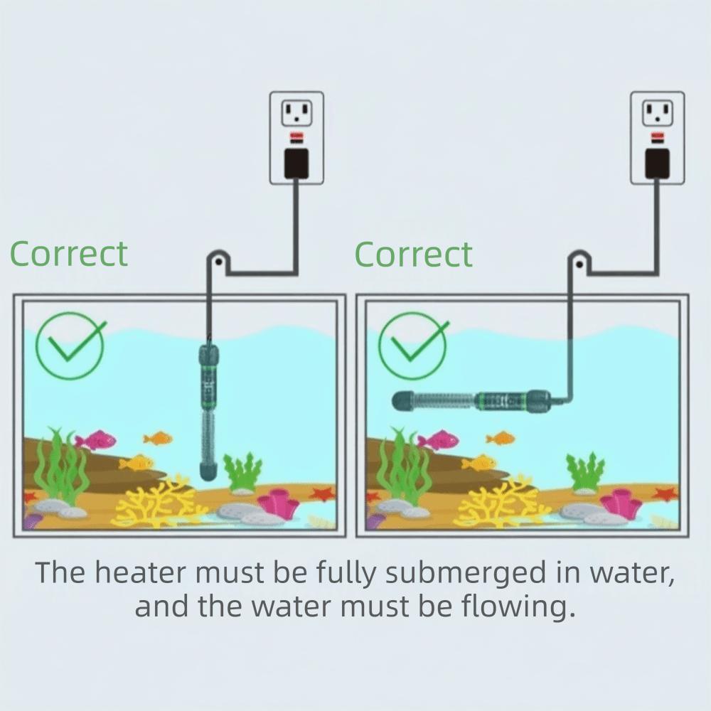Constant Thermostat Aquarium Submersible Heater 25W-300W Fish Tank Heating Rod  Aquatic Aquariums
