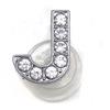 Charms Scarpe Diamante Strass Scintillante Lettera Argento Cristallo Alfabeto Decorazioni Scarpe Gioielli Slider Braccialetto Braccialetti