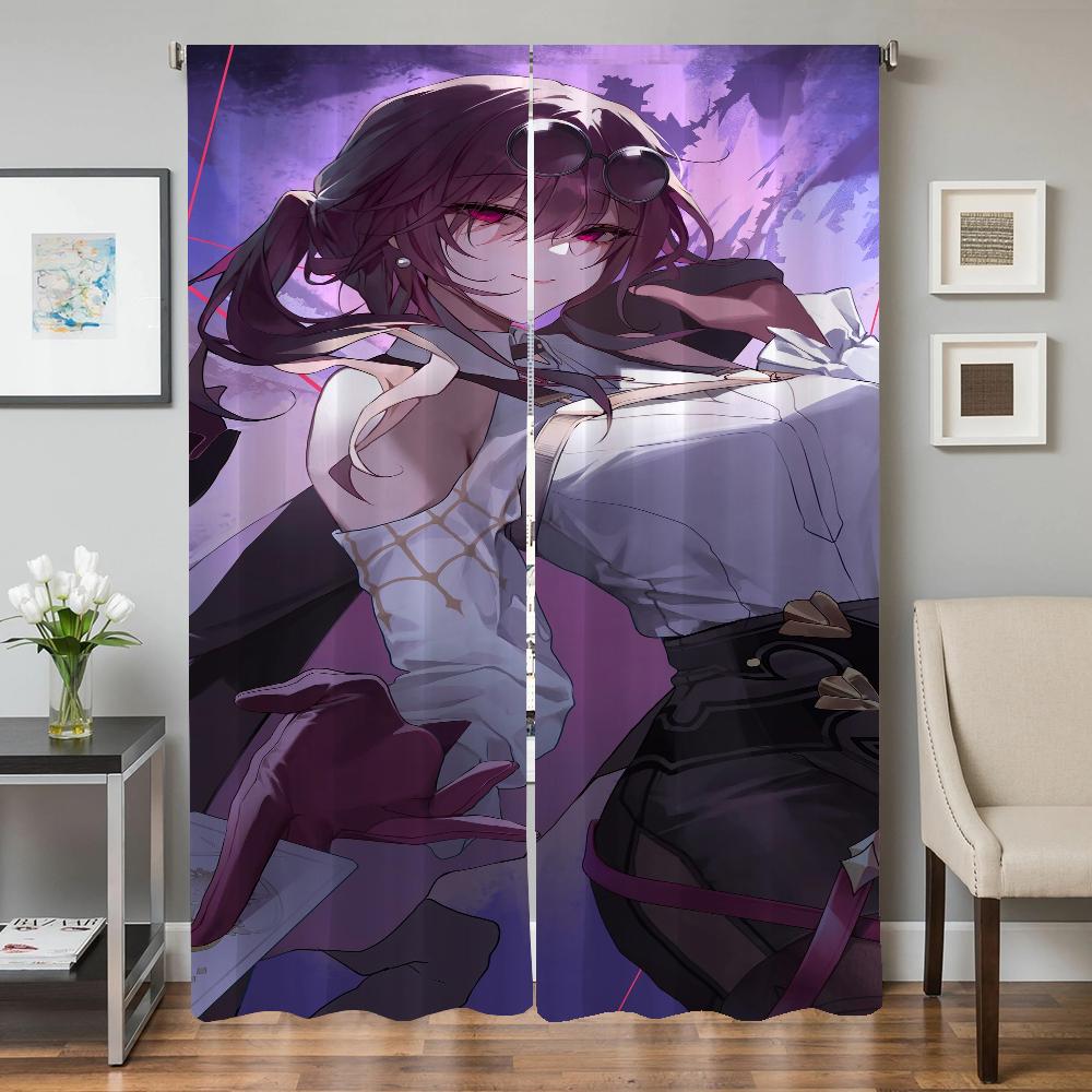 

Оконные кухонные шторы для гостиной, 2 шт., затемняющие шторы, дверные шторы, большая грудь, украшение для спальни для девочки, перегородка W50xH70cmx2pcs-CL