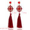 Women Retro Tassel Flower Earrings Elegant Exquisite Vintage Long Earring