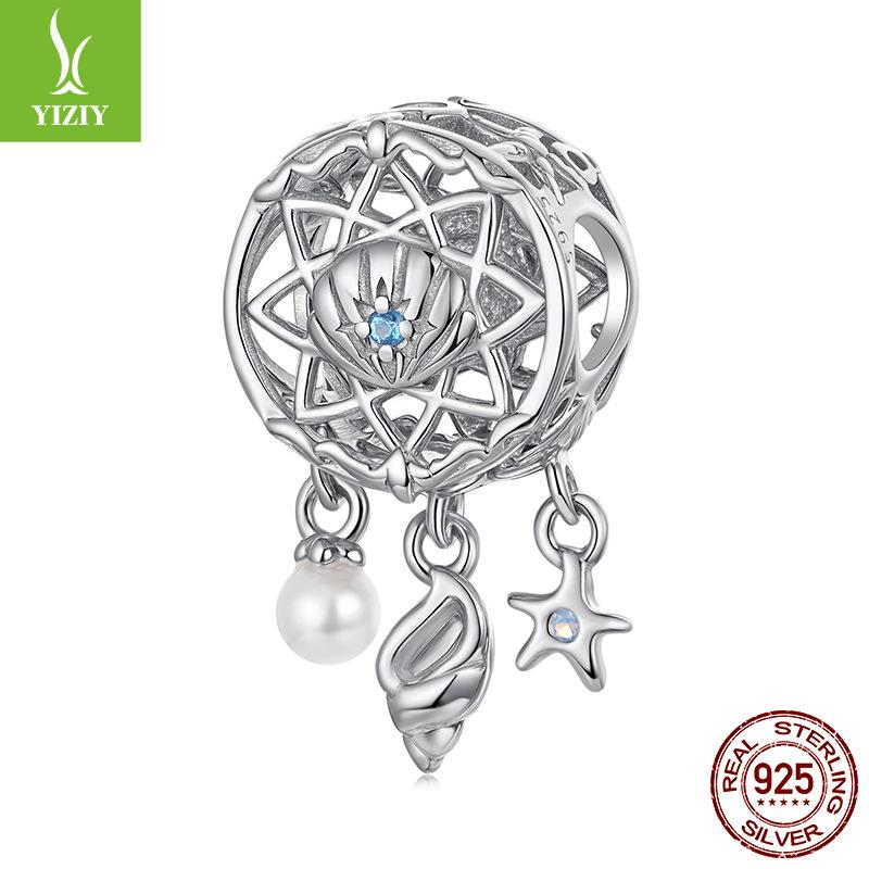 S925 Silver Dream Catcher Beaded Diy Bracelet Beads Ocean Wind Loose Beads Jewelry Accessories