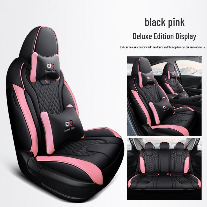 Huse de Scaun Auto din Piele Full-Surround Elantra, Universale, Rezistente la Uzură, pentru Toate Sezoanele, Cinci Locuri.