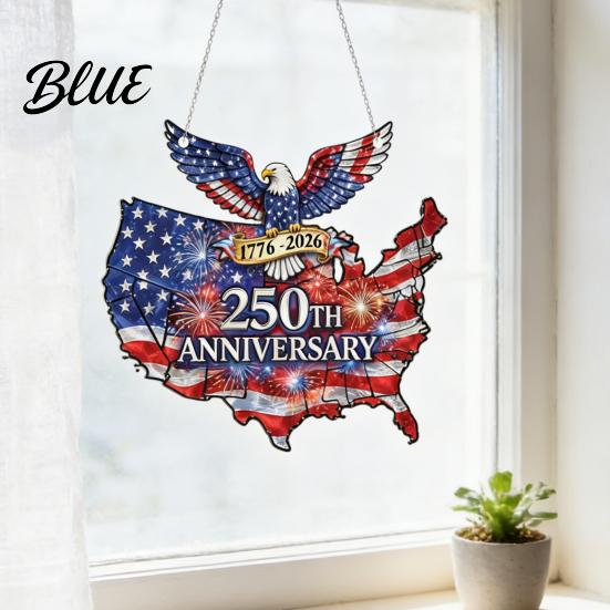 Anniversary Collectible Ornament USA 250th Suncatcher 1776-2026 Acrylic Window Hanging American Eagle Patriotic Decoration Sun Catcher Memorial
