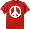 Men'S Red T-Shirt Peace Sign Decal Short Sleeve