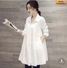 Women's 2025 Spring/Summer Loose-Fit Long Sleeve White Shirt: Trendy Korean Style, Versatile Oversized Design