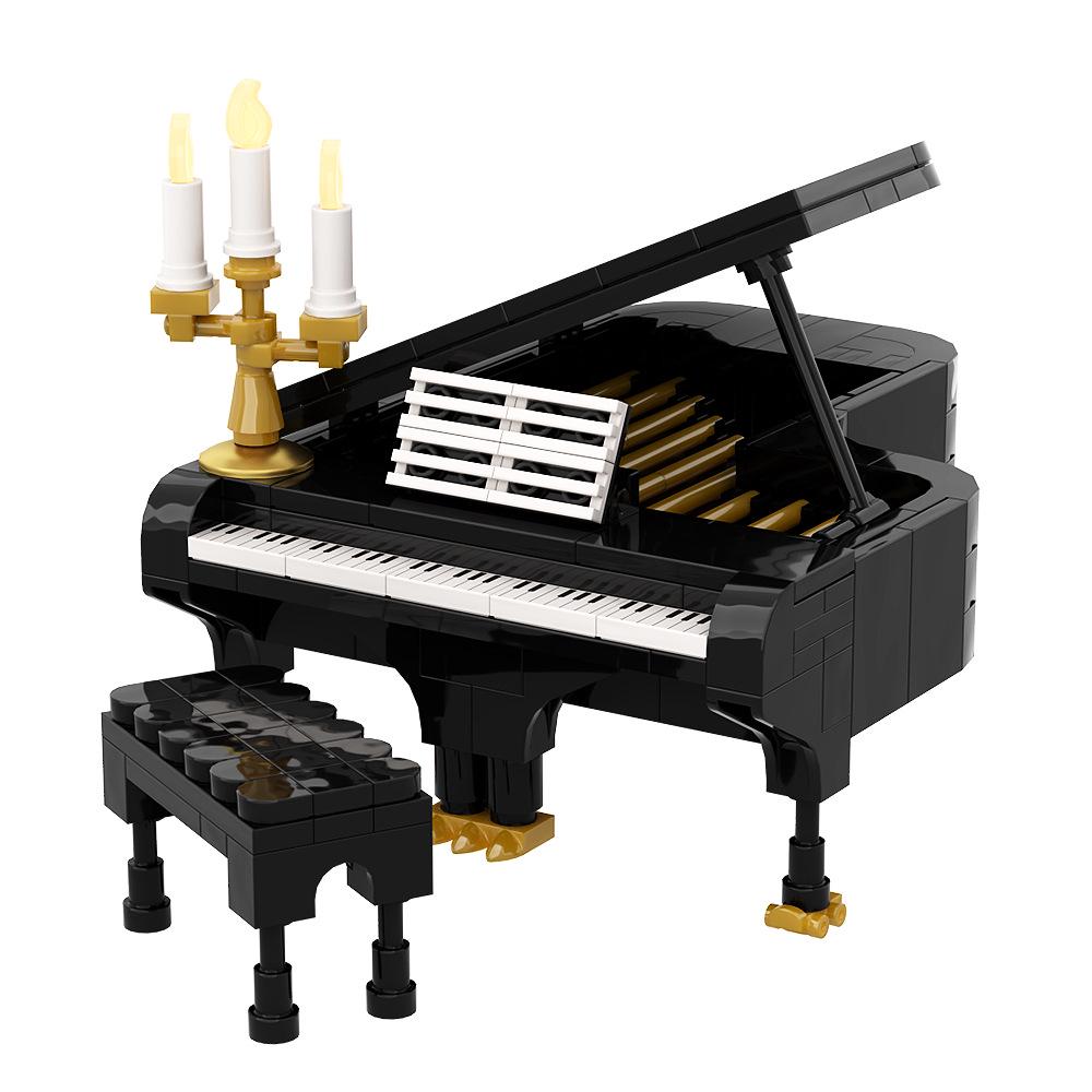MOC Piano Building Blocks - Mini Musical Instrument Model, Compatible with Lego