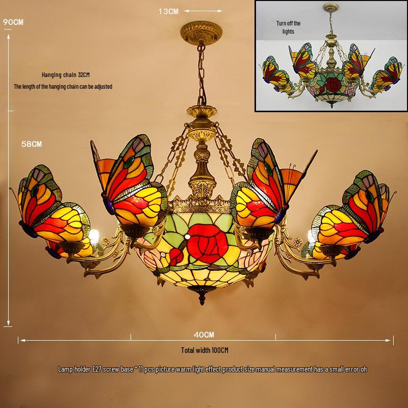 Tiffany Butterfly Pendant Light for Bedroom, Dining Room, Bar, Coffee Shop, Creative Club, KTV, and Counter Lighting