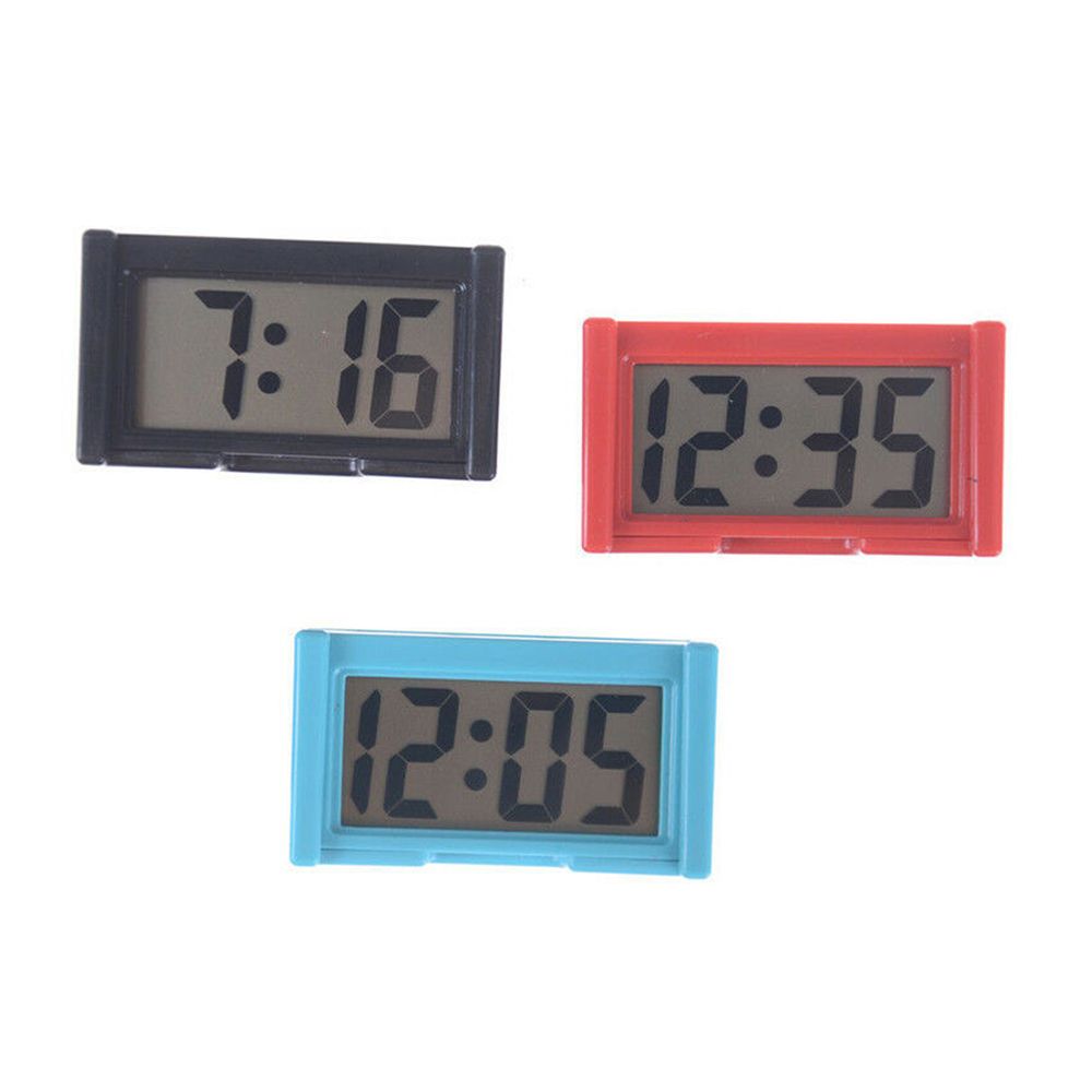 Self-adhesive LCD Screen Dashboard Digital Clock Mini Table Clock Calendar
