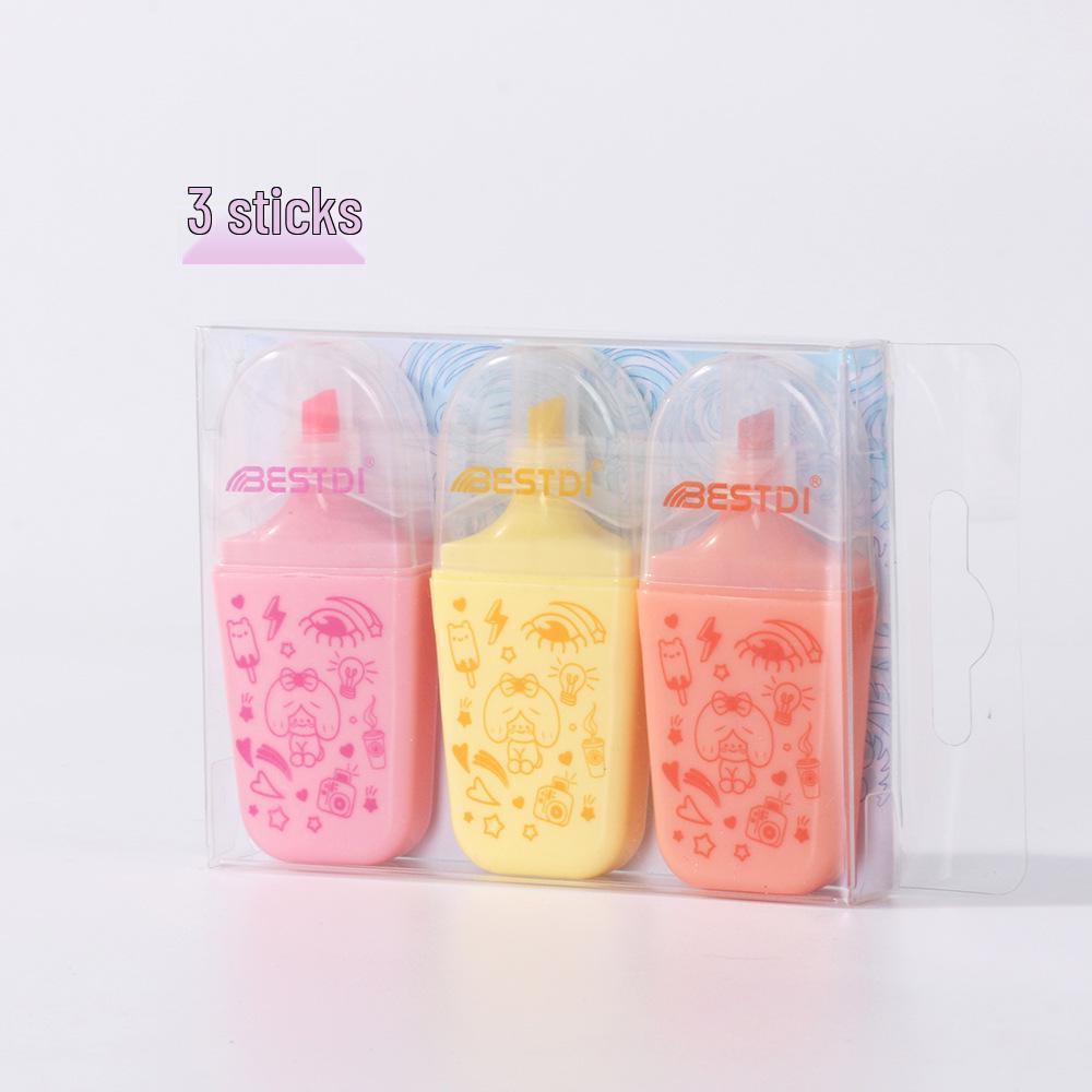 

Super Cute Mini Cartoon Highlighters - Fluorescent Colored Pens for Students & Diaries Chisel Tip