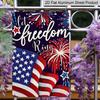 2D Flat "Let Freedom Ring" Patriotic Metal Sign, 8×12 Inch Aluminum Wall Art, Patriotic Flag & Fireworks Design, Durable Decor for Memorial Day, 4Th