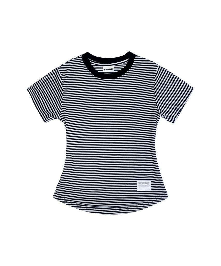 Ssobi Baby Stp Semi-Crop Short Sleeve T-Shirt [White]