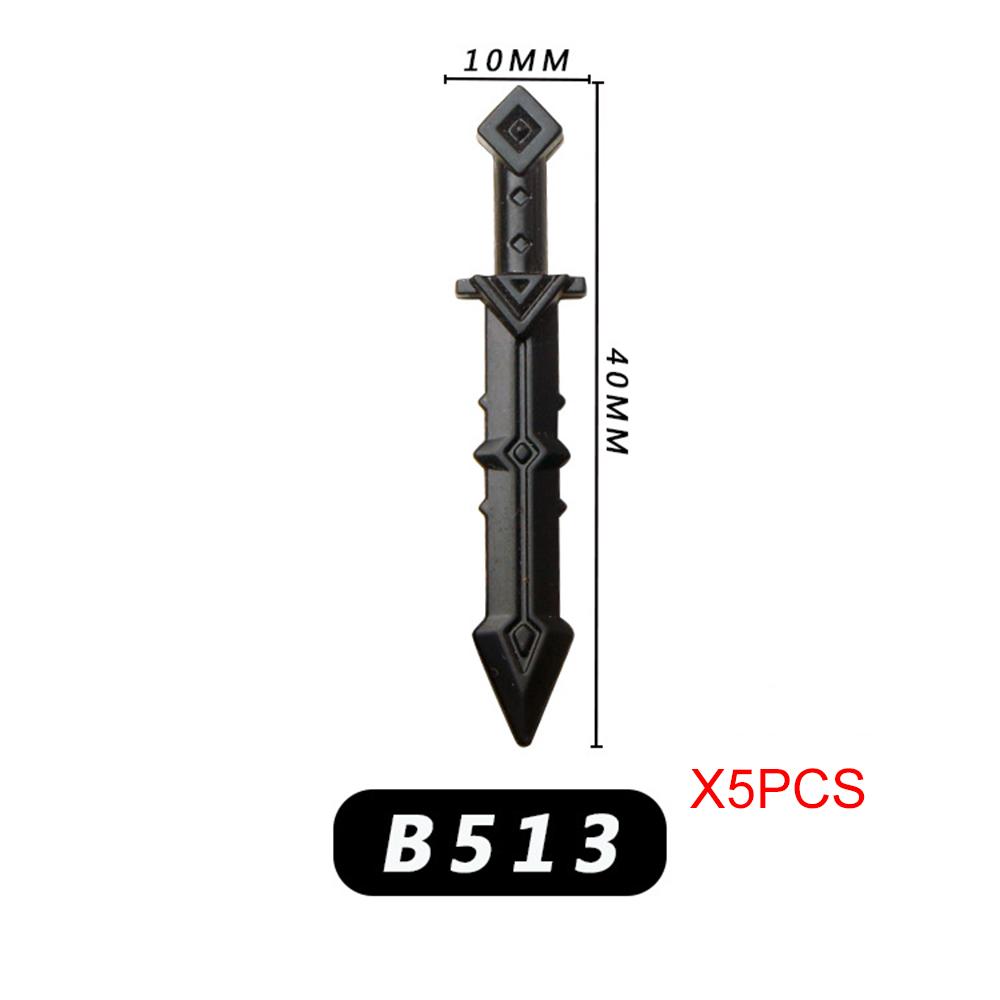 MOC Medieval Weapons Building Blocks Army Soldiers Figures Military Accessories Knife Sword DIY Bricks Toys For Children