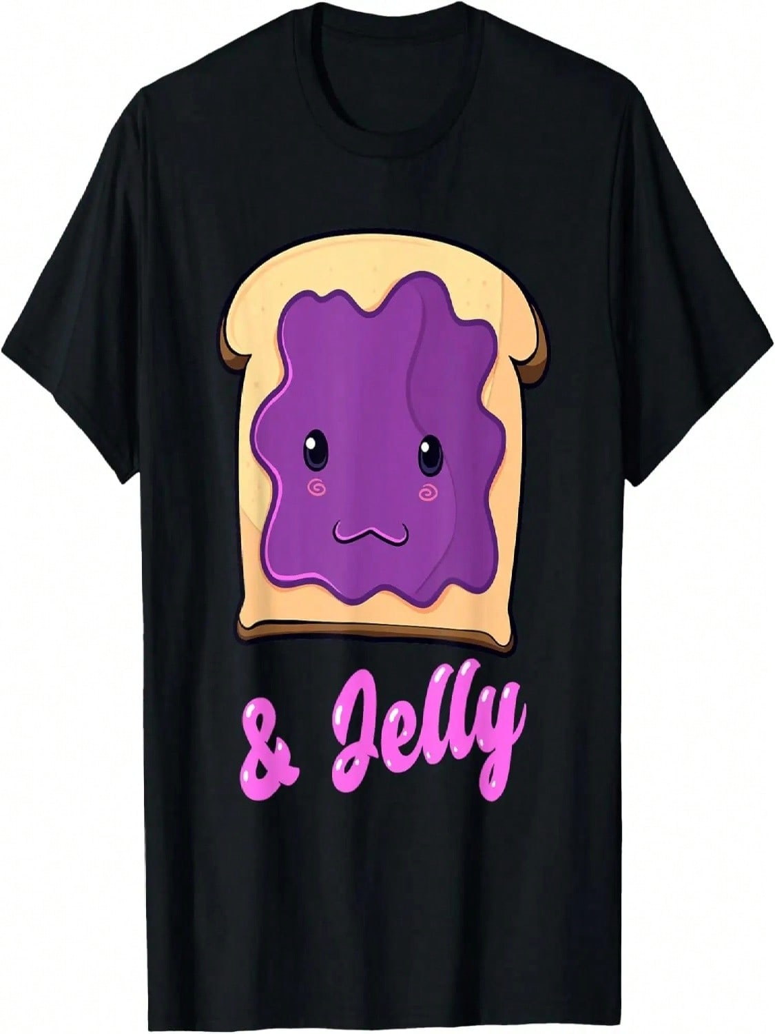 Kawaii PB&J Peanut Butter & Jelly Matching Blueberry Jam T-Shirt S разноцветный