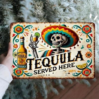 Vintage Tequila Metal Tin Sign Rustic Bar Decor Retro Wall Art Man Cave Pub Sign