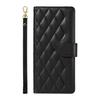 For iPhone 16 Plus Case Wallet Rhombus Leather Handbag Phone Cover with Shoulder Lanyard