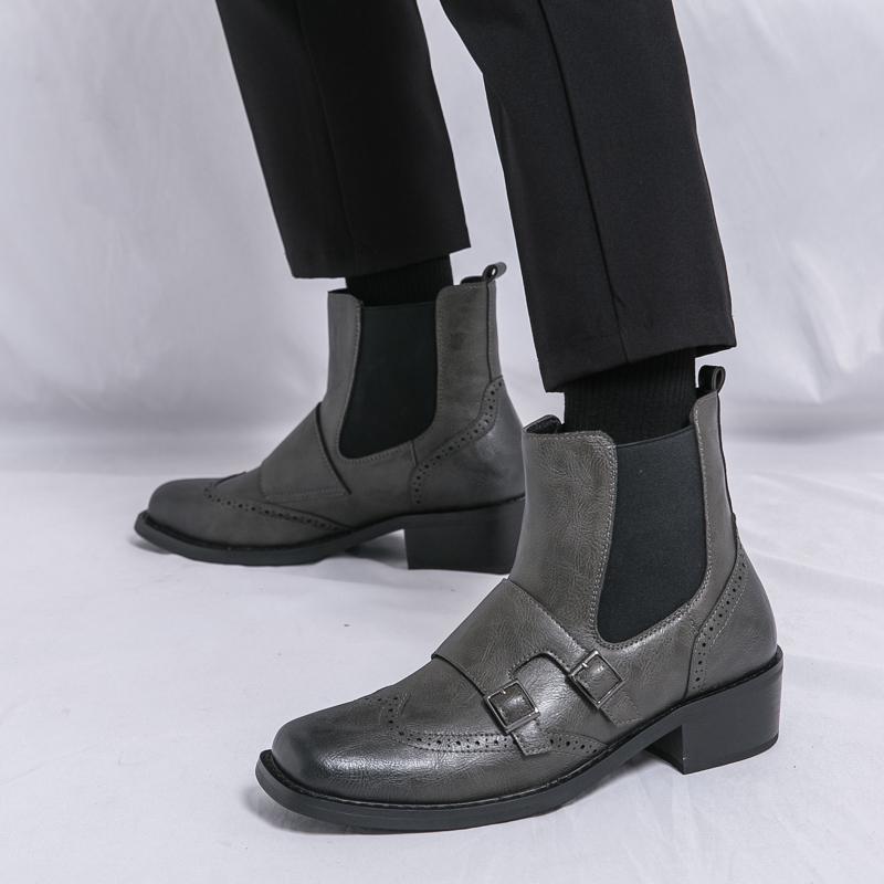 Brand Business Casual High Top Leather Boots Fashionable and Comfortable Outdoor Motorcycle Boots High-quality Chelsea Men Boots