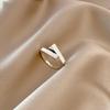 Women's High-End Rectangle Band Ring - Open, Versatile, Simple, Trendy Design for Index Finger