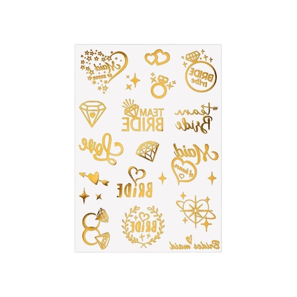 Rose Water Transfer Gold Stamping Tattoo Stickers Fake Waterproof Temporary Tattoo Instant Gold Body Art Sticker Women/Lady/Girl