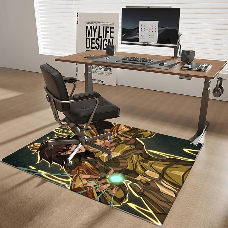1pc Saint Seiya Athena Chair Mat: Anime Cartoon Design Office Chair Pad with Non-Slip Carpet for Home Decor, Suitable for All Seasons.T025