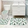 4Pcs Bathroom Shower Curtain Set Christmas tree Bathroom Curtain With 12 Hooks Non Slip Rugs Toilet Cover Mat Bathroom Partition
