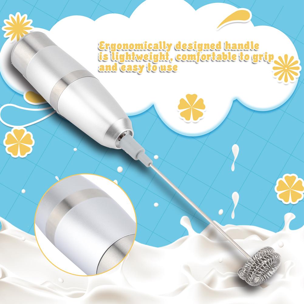 Handheld Electric Milk Frother Coffee Foam Maker with Stainless Steel Spring Whisks Stirrers